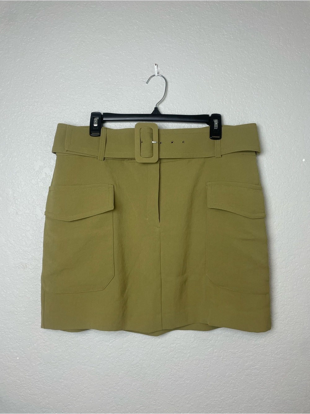 Express Chartreuse Green Belted Cargo Pocket Mini Skirt Size 14